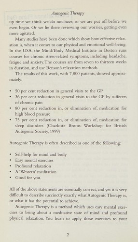 AUTOGENIC THERAPY