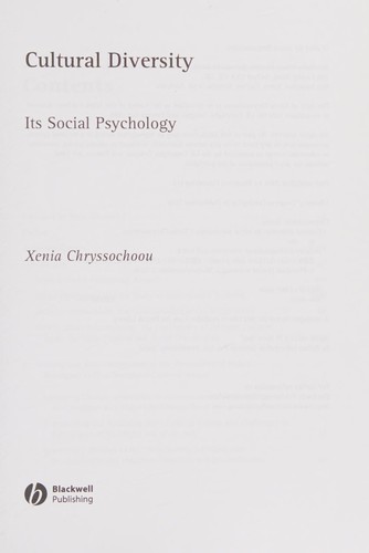 Cultural Diversity - Its Social Psychology