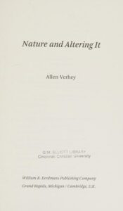 Nature and Altering It