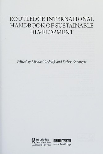 Routledge International Handbook of Sustainable Development