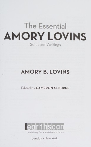 The Essential Amory Lovins