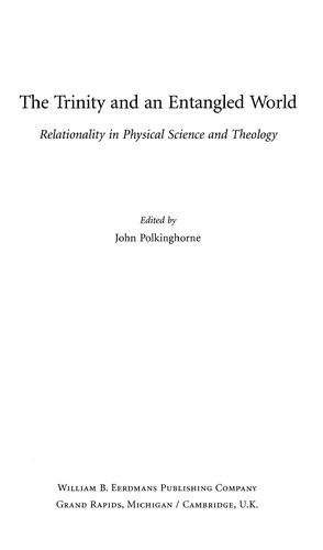 The Trinity and an Entangled World